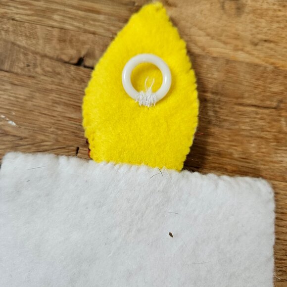 Vintage Christmas Bucilla Style Sequin Felt Wall Hanging Candle Poinsetta Flower - Picture 6 of 6